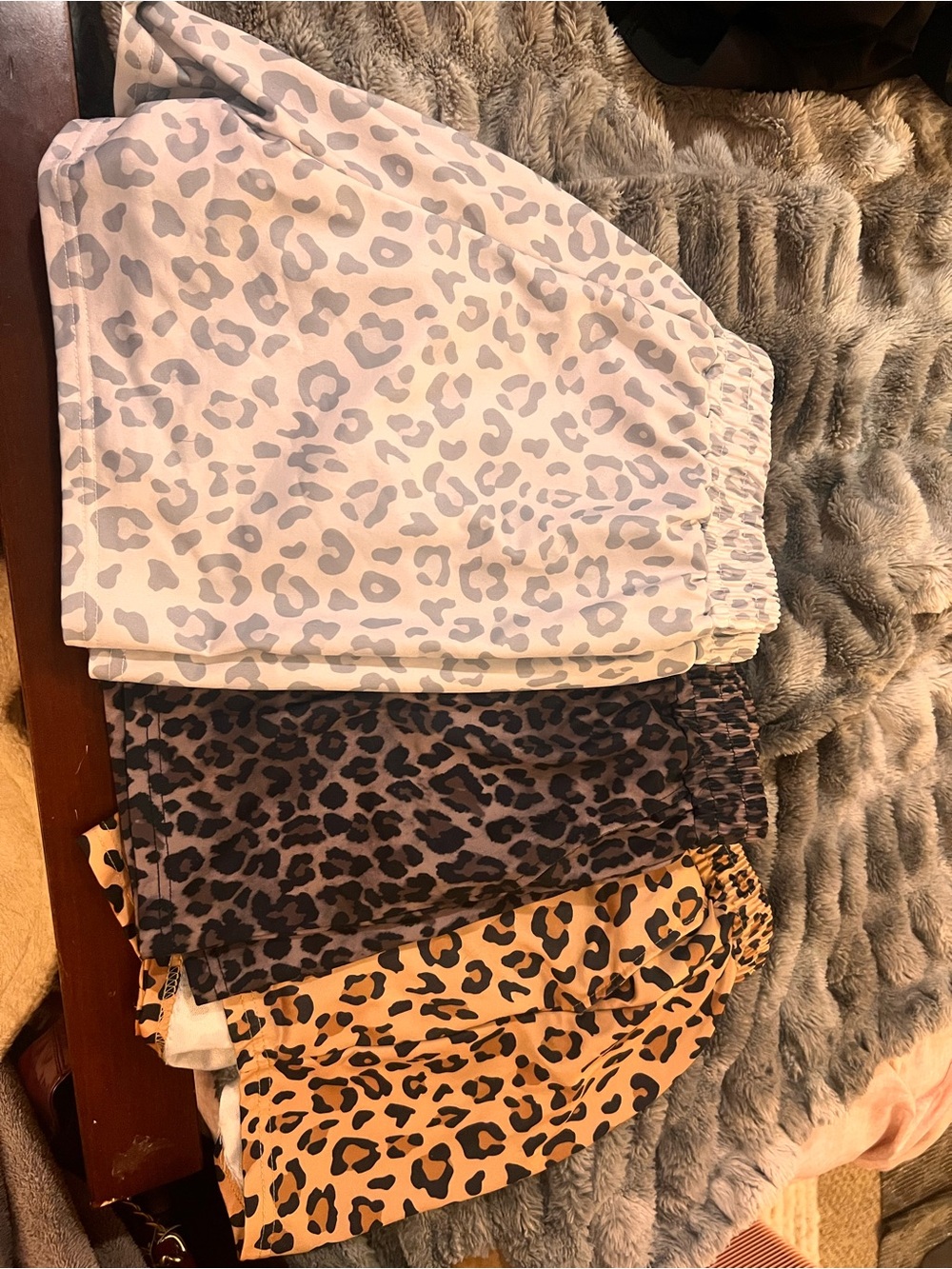 SHEIN Leopard Print Athletic Shorts - White, Gray, Black, Tan